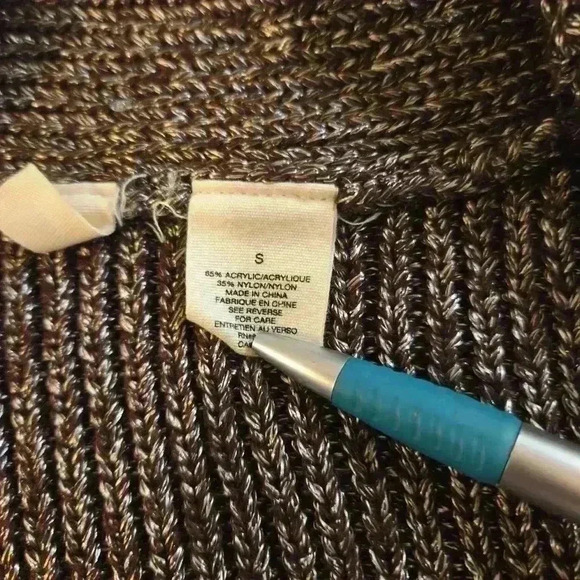 Moth Anthropologie Womens Open Knit Cardigan Brown Size Small - Picture 5 of 7